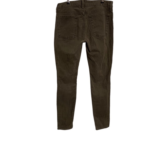 VINCE CROP SKINNY ANKLE MID-RISE OLIVE GREEN STRETCH DENIM JEANS NEUTRAL JEANS - Picture 14 of 16